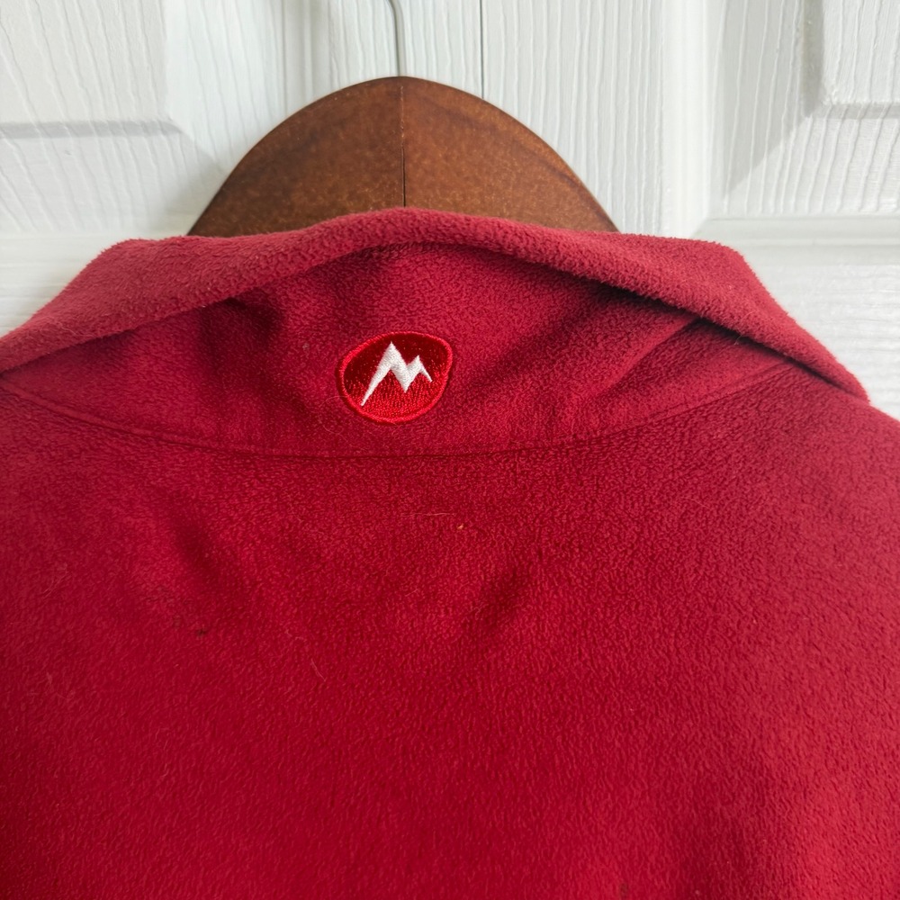 Marmot Womens Full Zip Fleece Jacket Red Mock Neck Small S/P Outdoor Hiking - Picture 4 of 10